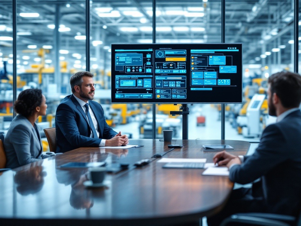 Executive manufacturing leadership assessment displaying panel interview setup with technical and strategic evaluation components. Structured documentation system for comprehensive capability verification.